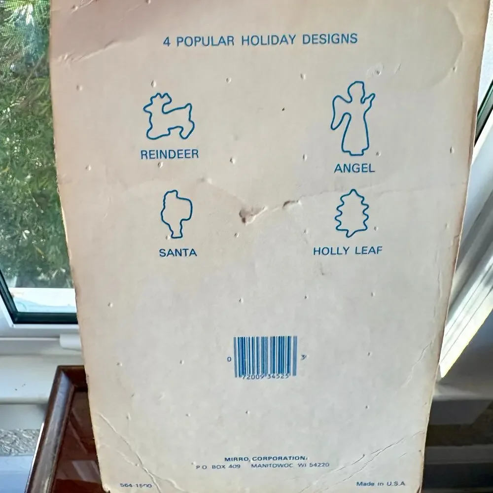 Vintage Mirro Christmas Cookie Cutter Set Sealed 4 Pc Holiday Shapes